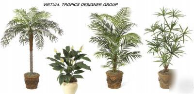 Silk palm tree artificial big designer lot flower plant