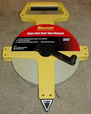 New starrett 200' nylon clad steel long line measuring