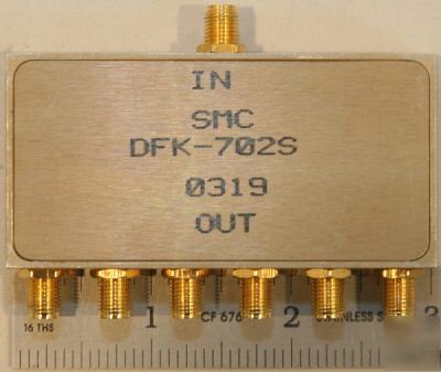 Synergy dfk-702S power divider 5-200 mhz 6-way 0 degree