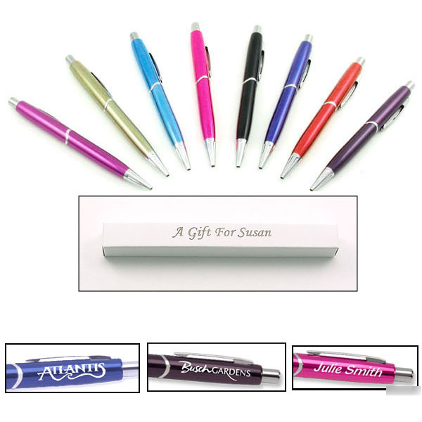 Anodized pen in stunning colors engraved free 