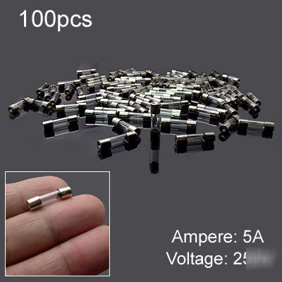 100 pieces glass fuse fast blow 5 x 20 mm 5A 250V