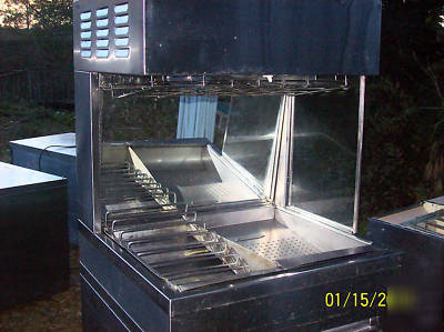 French fry fryer warmer station & beverage air cooler 