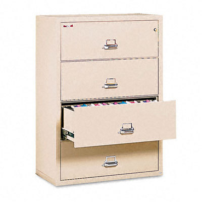 Insulated 4-drawer lateral file ltr/lgl, parchment