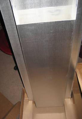 Stainless steel custom trash receptacle, recessed mount