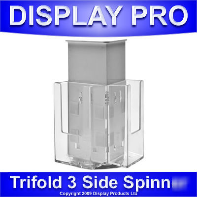 1/3RD A4 trifold 3 side spinner counter leaflet holder 