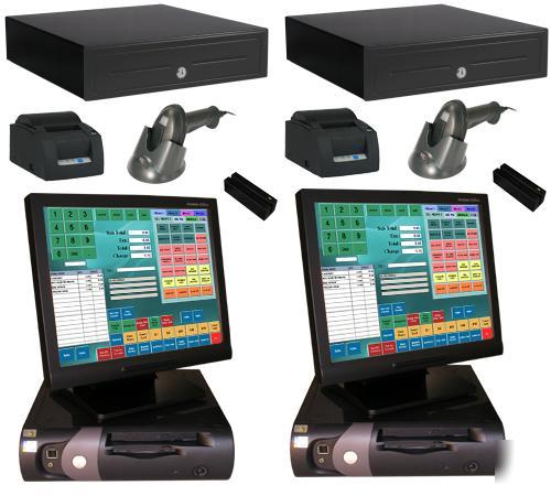 2 stn retail touch point of sale pos system & software