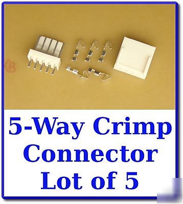 5X 5-way latching pin header+crimp terminal+housing kit