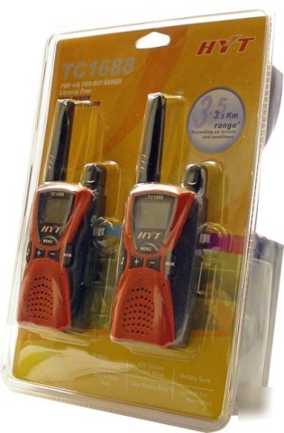 Pack of 2 hyt tc-1688 pmr radios incl batts/chargers