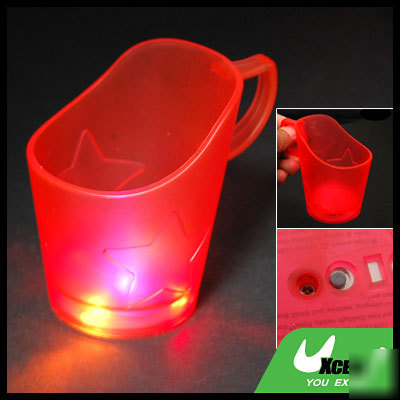 Shine red plastic cup mug holder w flashing led light