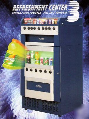 Snack and soda combo vending machine with bill changer