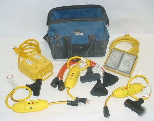 Various lot 7 gfci ground fault interrupters & bag 