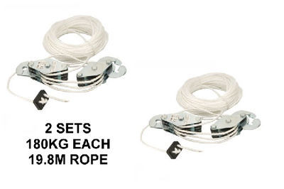2 x silverline cargo pulley sets 180KG - 19.8M of rope