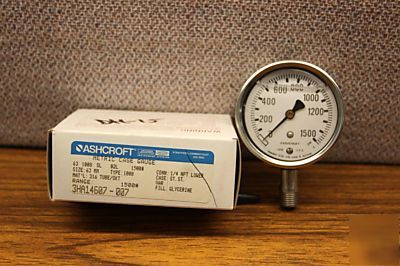 Ashcroft 63MM 1008 0-1500PSIG pressure gauge