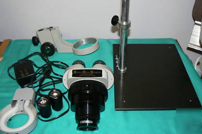 Microscope meiji emz-1 with stand & ring light reduced$