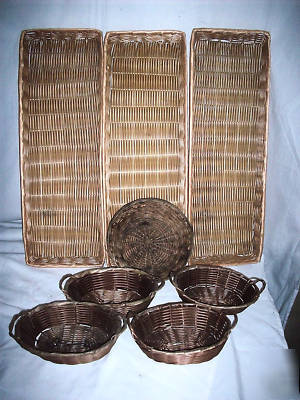 8 piece bread wicker basket set