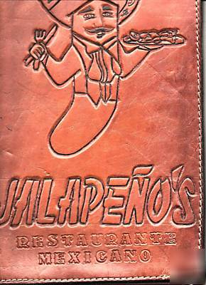 Jalapeno's mexican restaurant leather menu holder