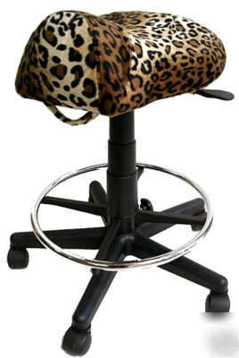 New ~ ~ (lg) saddle stool chair (s-118)--leopard print