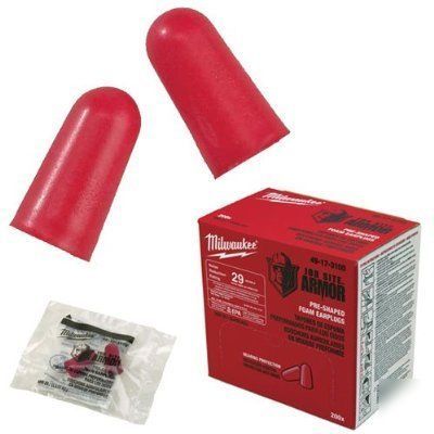 New milwaukee box of 200 disposable earplugs 49-17-3100