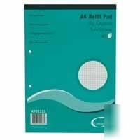 Pack of 10 quadrille 5 mm 80 sheet A4 refill pads