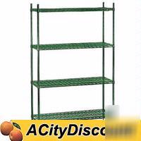 Titan green epoxy wire shelving unit 24 x 54 x 63