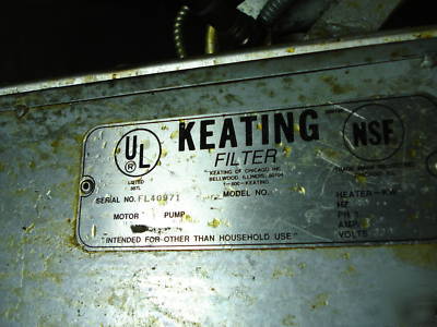 2001, hd commerl keating 2 fryers with dumster & filter