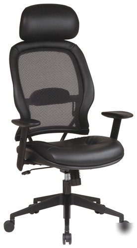 57906 space leather seat air grid executive desk chair