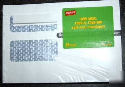 100 1099 envelopes misc r dive self seal dbl window nip