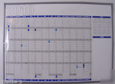 New 2010 laminated wall / year planner - in hard tube