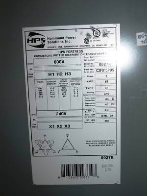 Hps fortress 600V commercial potted transformer