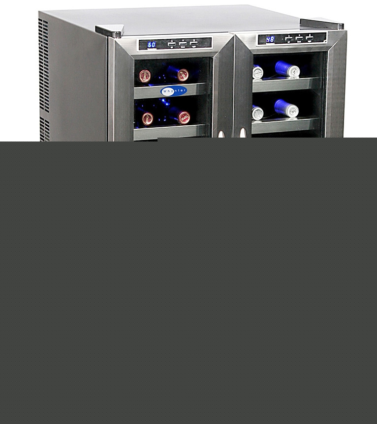 32 bottle thermo-electric dual zone wine cooler, cellar