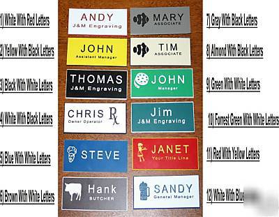 1X3 custom engraved nametag with pinback.