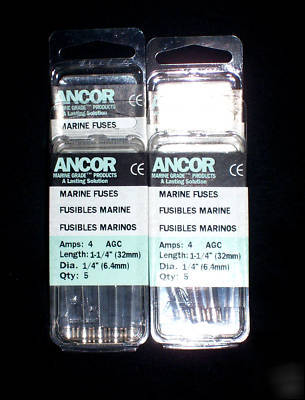 Ancor 20 marine fuses 4 amp agc length 1 1/4