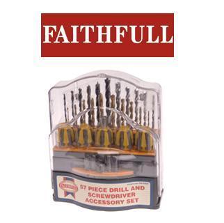 Faithfull tools 57PC drillbit, drivers & accessory kit 