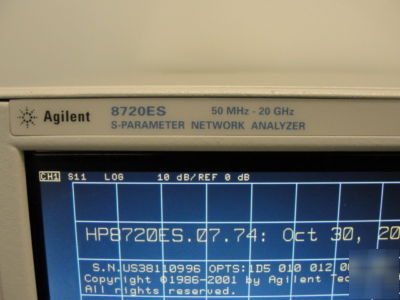 Hp / agilent 8720ES network analyzer 50 mhz - 20 ghz