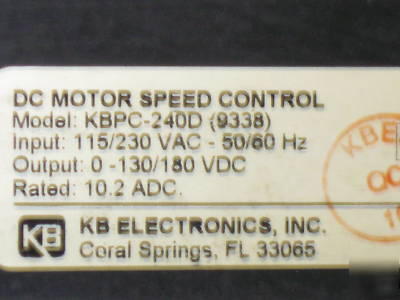 Kb penta kbpc-240 dc motor speed control drive (9338) 