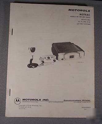 Motorola mobile radio fm two-way radio manual ham 