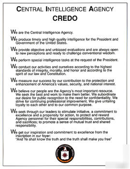 Cia credo collectors print