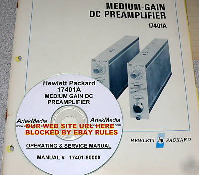 Hp 17401A medium gain preamp operating & service manual