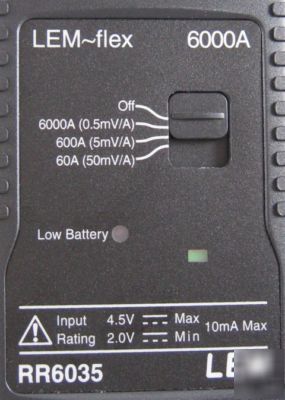 Lem flex RR6035-36 60-600-6000A current probe lemflex