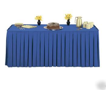 Premier 21' box pleat table skirts, white & 63 colors