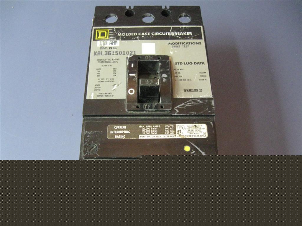 Square d KAL361501021 600 volt 3 pole 150 amp breaker