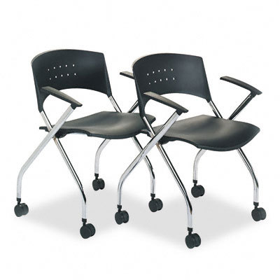 Xtc. folding nesting chairs black plastic seat 2/carton