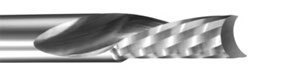 O flute single edge spiral downcut - hard plastic