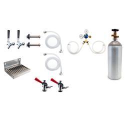 Two tap wall mount kegerator conversion kit w 10LB tank