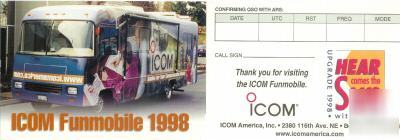 Rare icom collectors 1998 ic-706 funmobile qsl card 