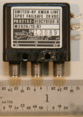 Transco 919C70100-8 spdt failsafe switch 28V dc-18GHZ