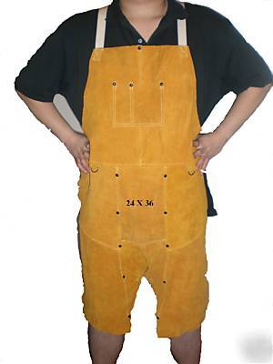 Welding leather long apron with split leg 36