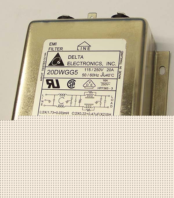 Delta emi line filter 20DWGG5 20A 20-amp 115/250 volts