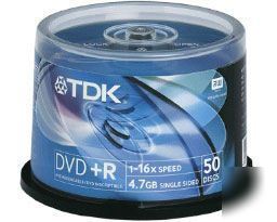 50 x tdk 16 x dvd+r recordable dvd discs *free post