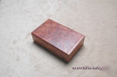 Afzelia, amboyna burl wood business card holder box